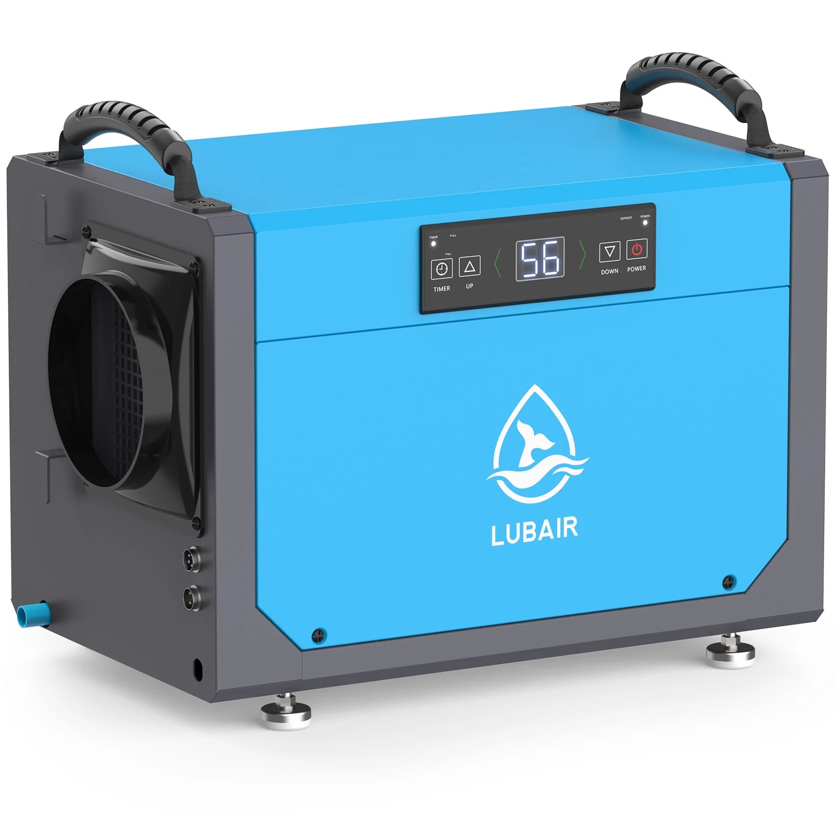 LUBAIR 113 Pints Commercial Dehumidifier for Basement, Crawl Space Dehumidifier with Drain Hose, Blue