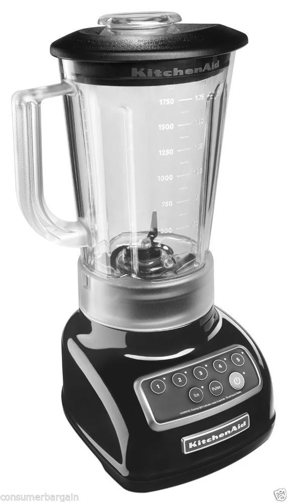 KitchenAid R-KSB1570OB 5 SPEED BLENDER 56 OZ. BPA FREE DIAMOND PITCHER - Onyx black (Certified Used)