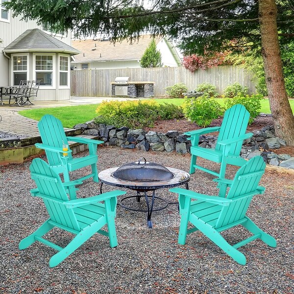 Costway 2PCS Patio Adirondack Chair Weather Resistant Garden Deck