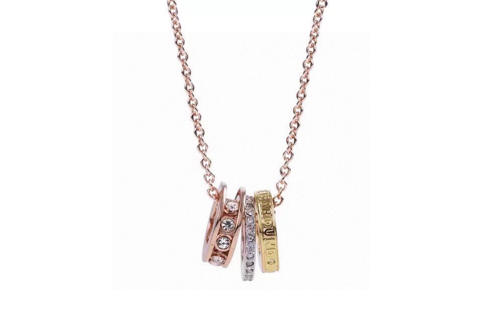 Swarovski Tricolor Love Flowing Clavicle Necklace - cnluxepick