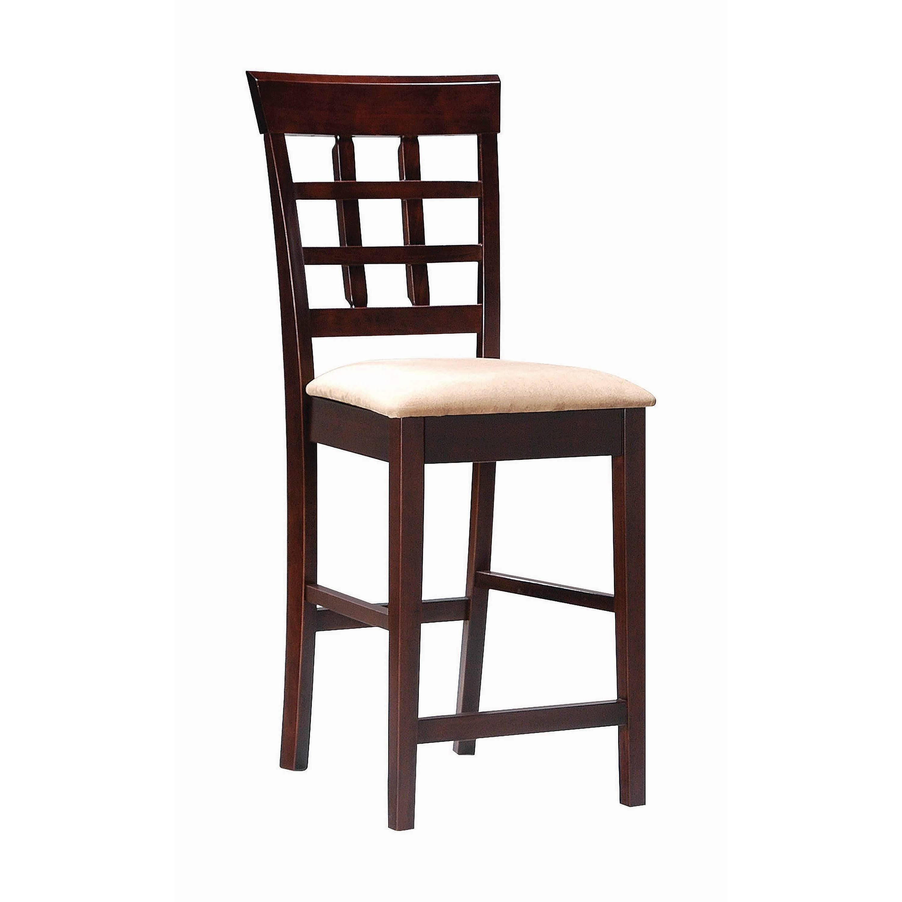 Coaster 24x22 Wheat Back Bar Stool in Cappuccino, Set of 2