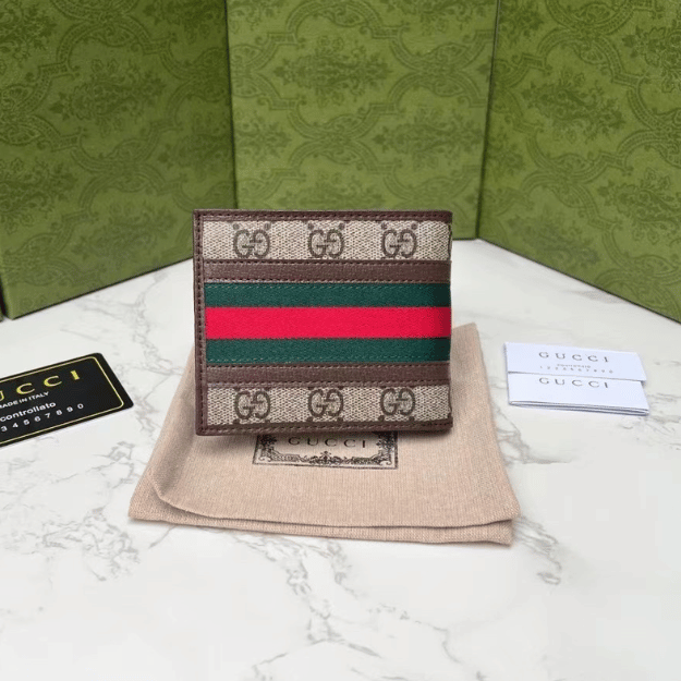 Gucci Ophidia Bi-Fold Wallet Beige/Brown 4.3 Inches 834271 Faeoi 9746