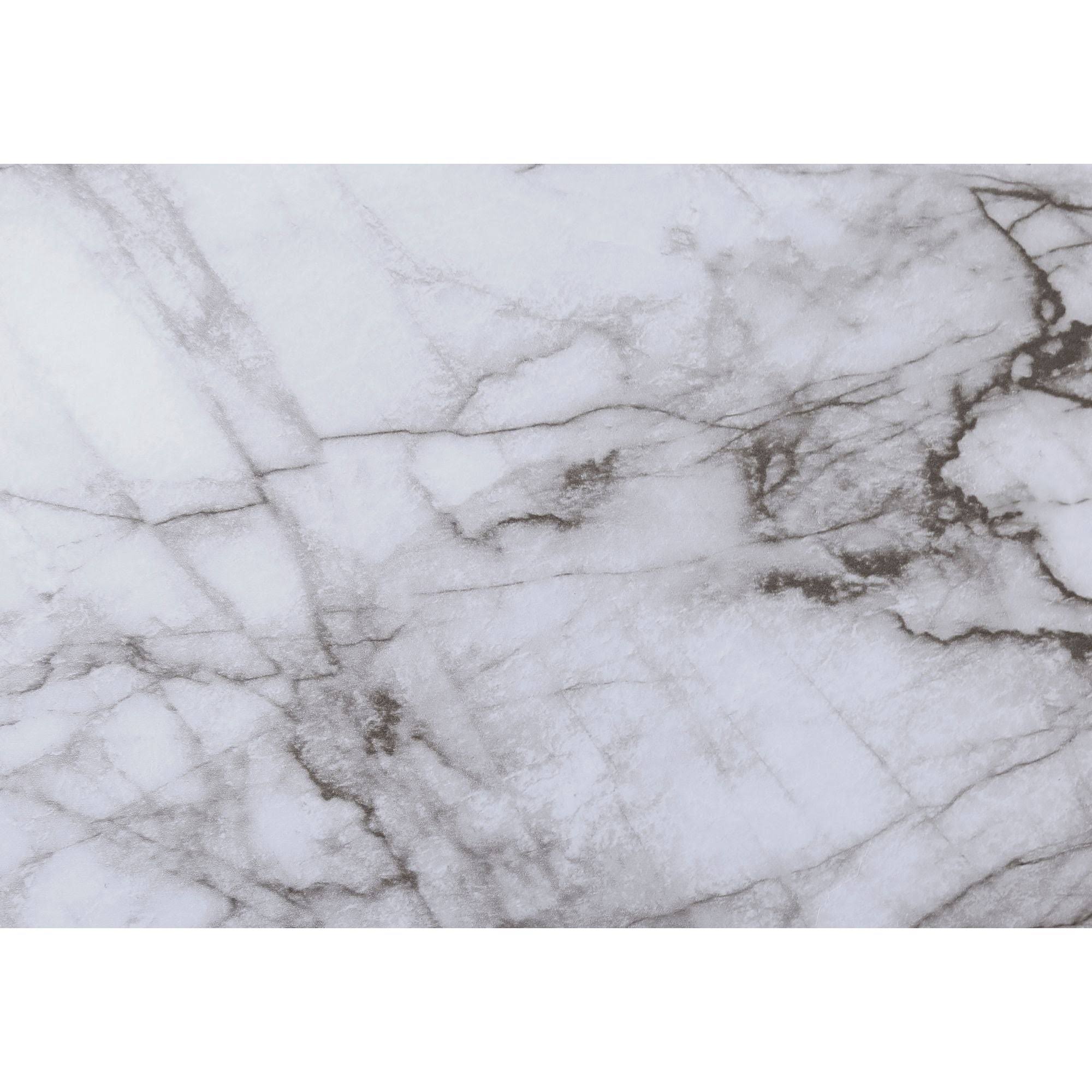 Monarch Computer Desk - 48x22L / White Marble-Look / Black Metal