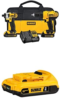 DEWALT 20V Max Cordless Drill Combo Kit, 2-Tool (DCK240C2),Yellow/Black Drill Driver/Impact Combo Kit