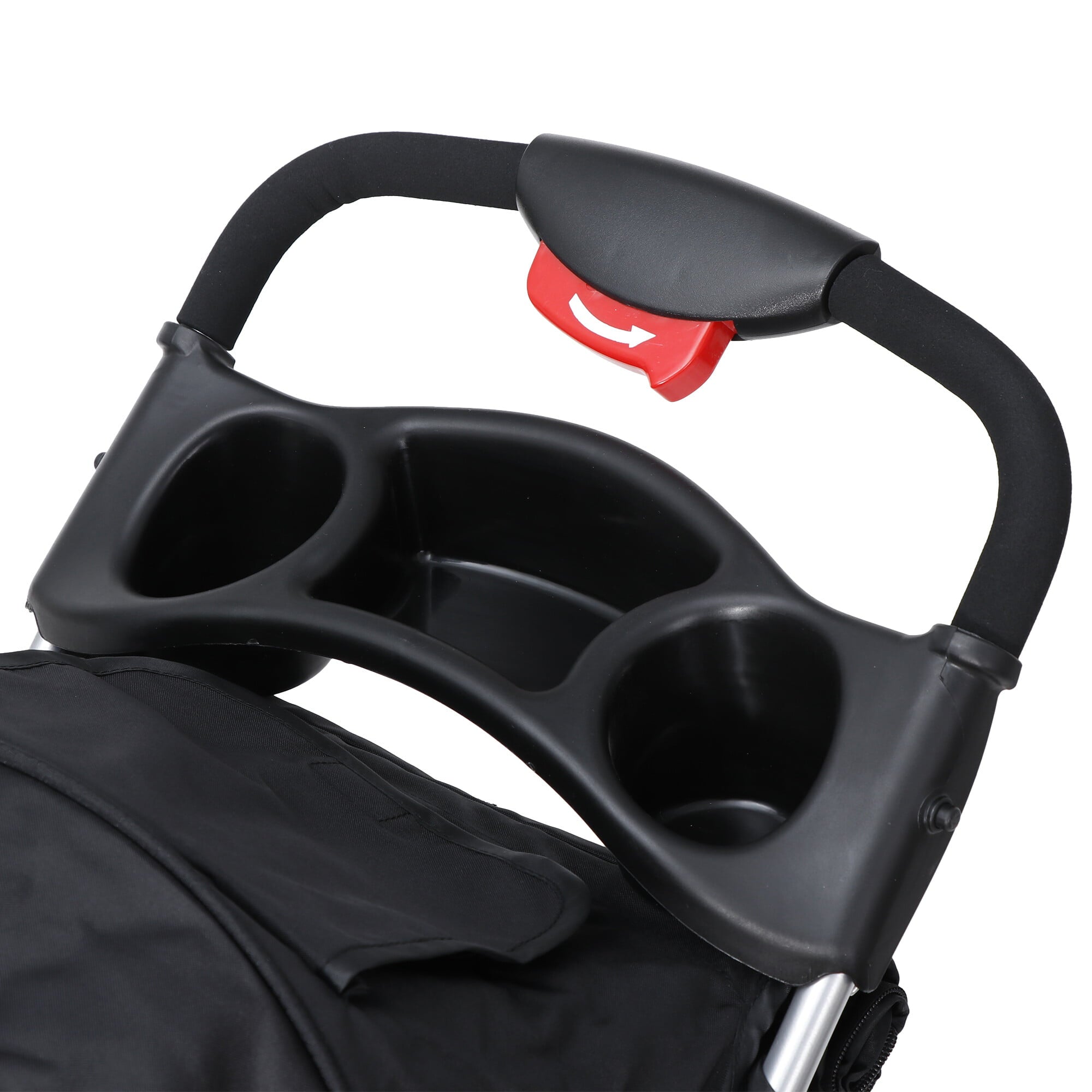 ZENY Three Wheels Pet Stroller, 360 Rotation, Folding Convertible Design, Black