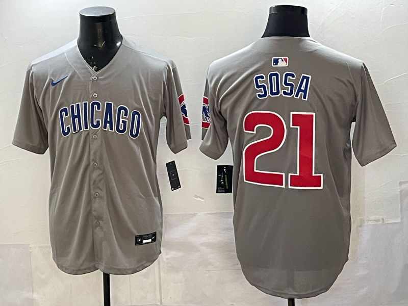Men's Chicago Cubs Sammy Sosa #21 Gray Limited Player Jersey