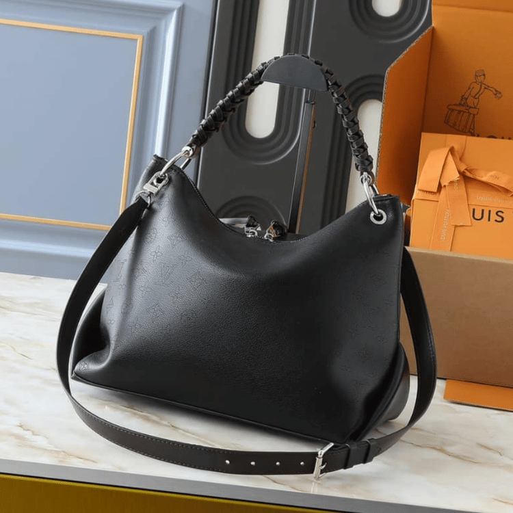 Louis Vuitton Beaubourg Hobo MM Mahina Black 12.6 Inches M56073