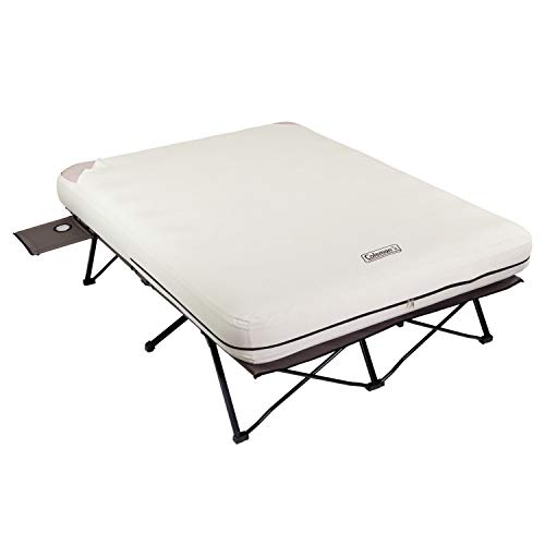 Coleman Cot and Thick Queen Air Mattress Combo Side Tables， Pump Included