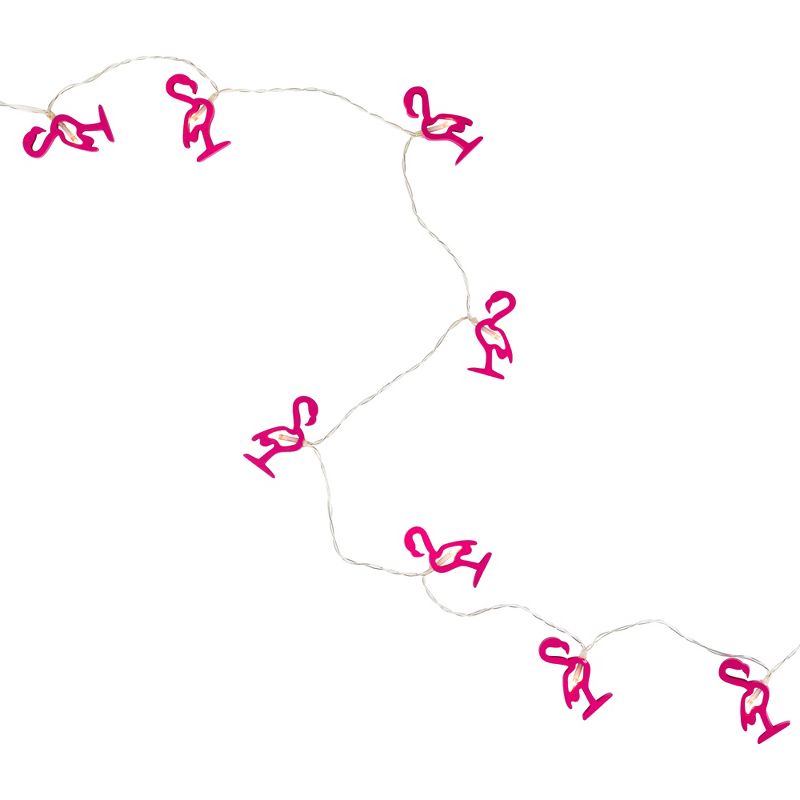 Northlight LED Flamingo Patio Light Set - Pink - 4' Clear Wire - 10ct