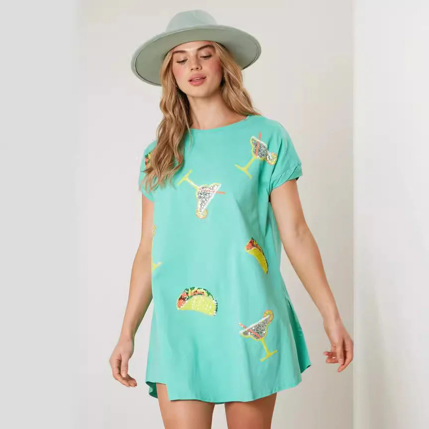 Sparkle Sequin Casual A-Line DressClistos