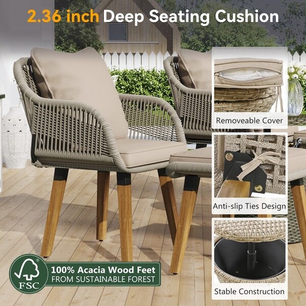 5 Pieces Patio Furniture Chair Sets,Patio Conversation Set