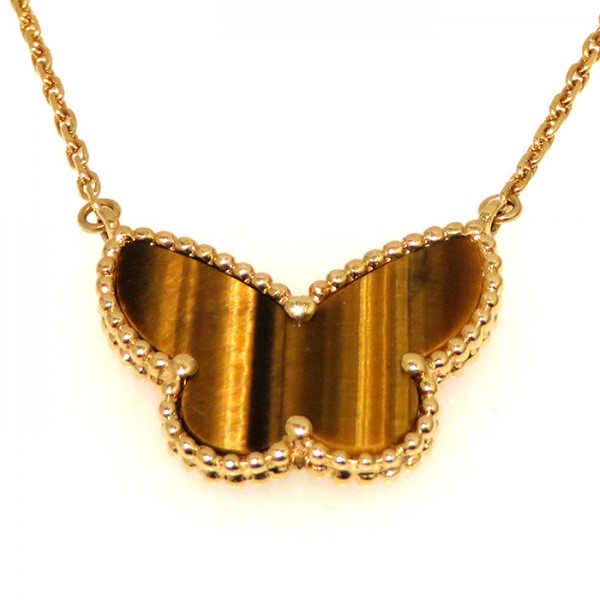 Van Cleef & Arpels Lucky Alhambra Papillon Necklace 18K Yellow Gold