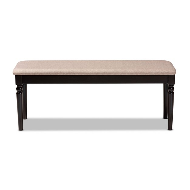 Giovanni Fabric Upholstered And Wood Dining Bench Baxton Studio