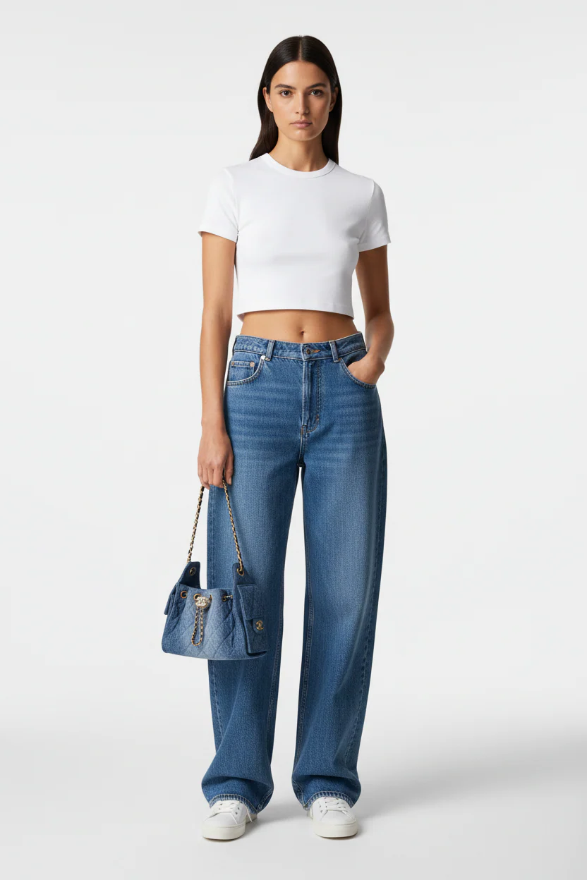 Chanel 25 Mini Washed Denim Blue Gold Hardware