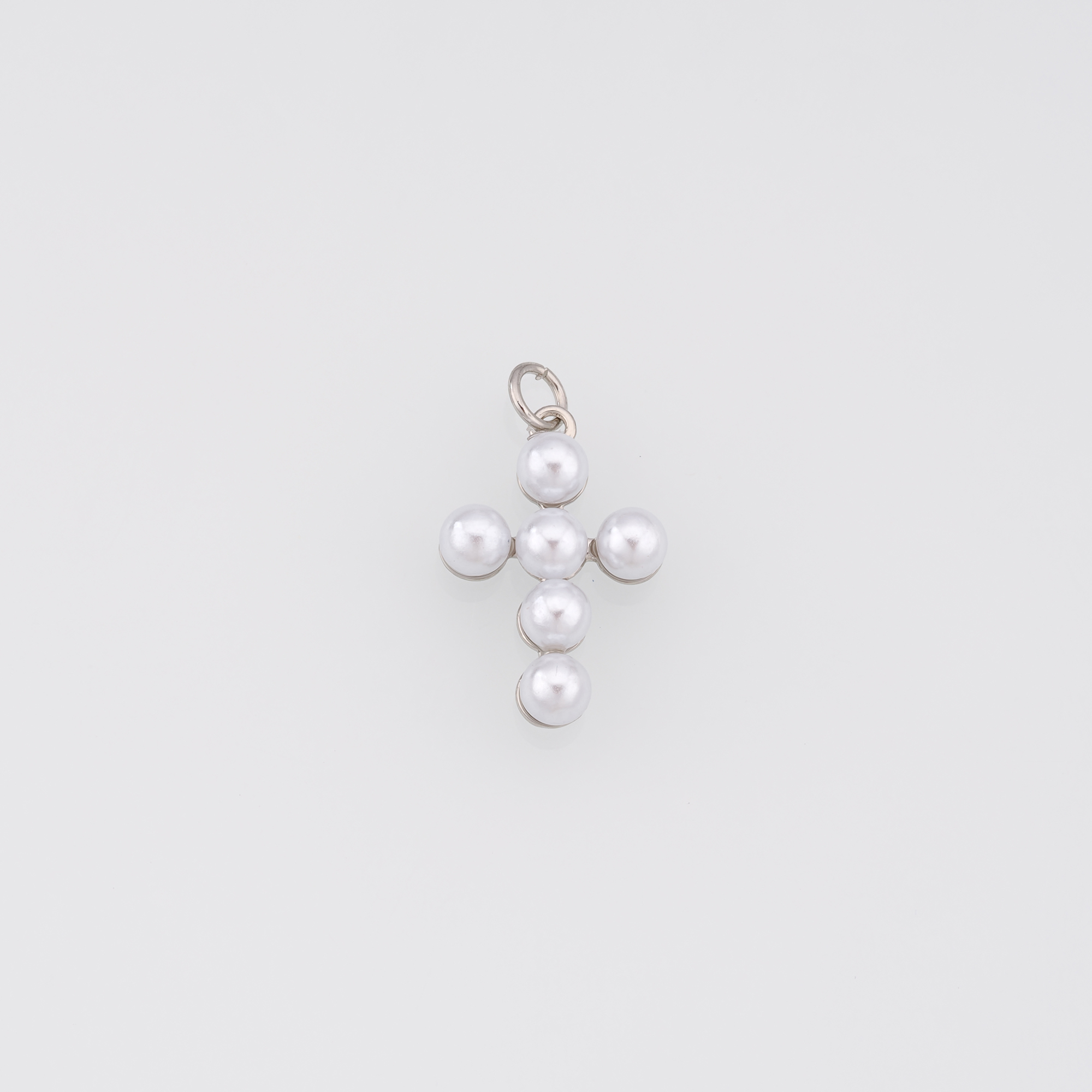 18K Gold Filled Cross Pendant,Pearl Cross Charm Earrings Necklace for DIY Jewelry Making Supply