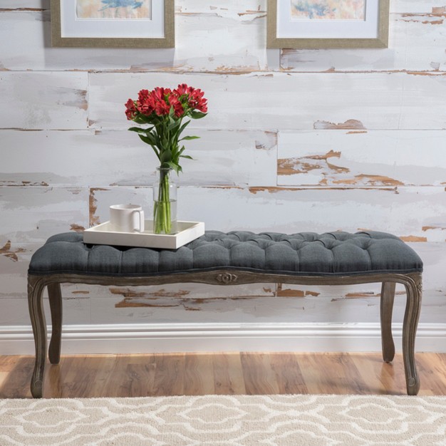 Tassia Tufted Bench Christopher Knight Home