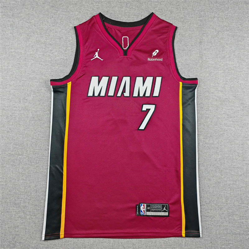Men's Miami Heat Giannis Antetokounmpo #7 Red Swingman Jersey - Statement Edition