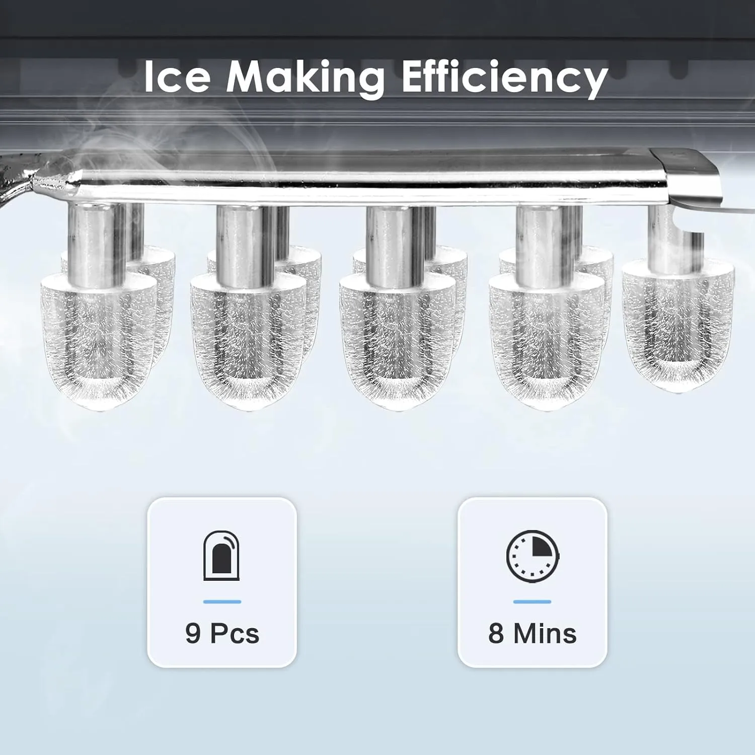 Countertop Ice Maker with Soft Chewable Pellet Ice, Self Cleaning,45lbs/Day,LED 24H Timer, Stainless Steel Black