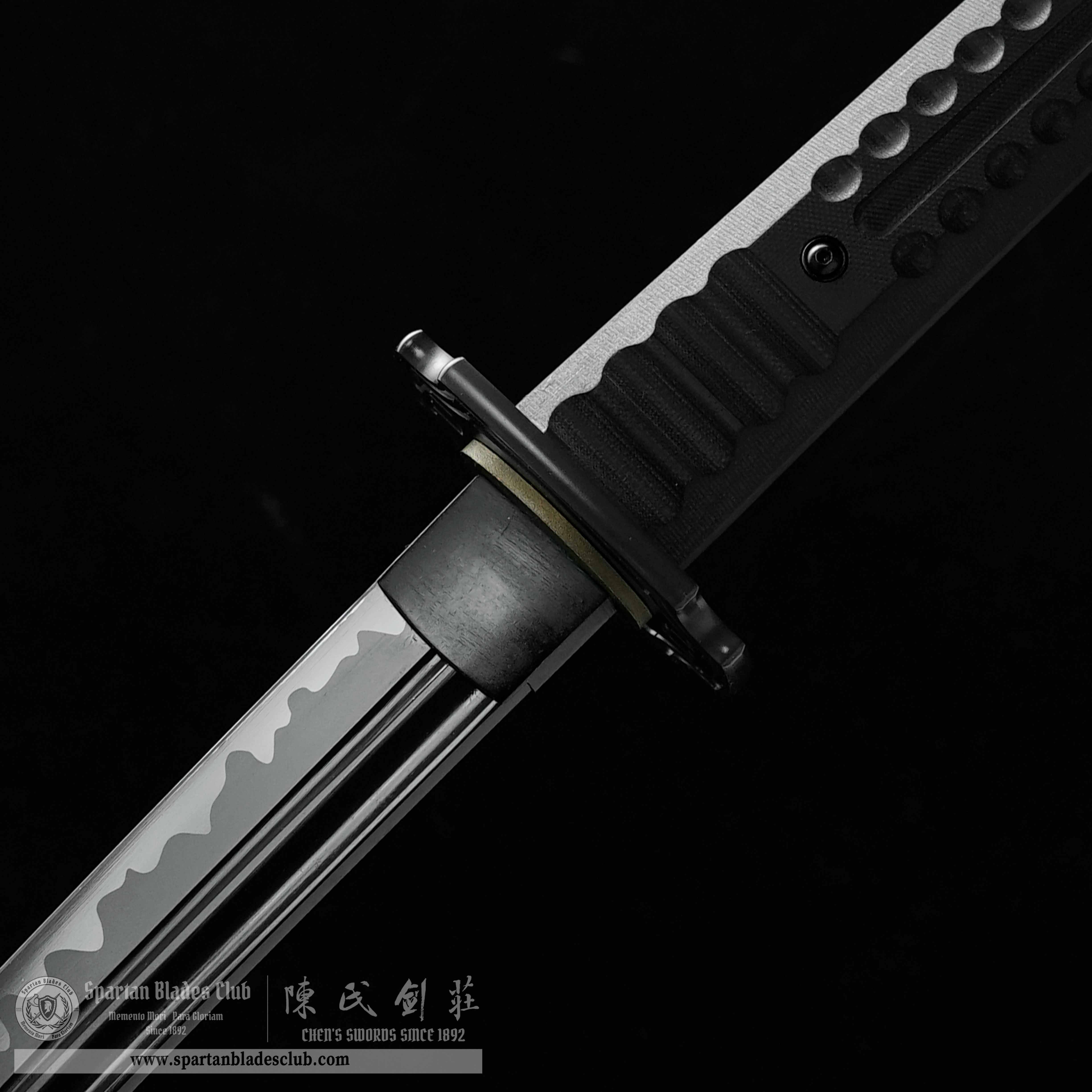 HR05 | Tactical Sword | Obsidian Samurai | 60Si2CrVA Spring Steel | Nanocrystalline TiC Hard Ceramic Coating | Modern Tactical Katana (Unokubi-Zukuri) | Differential Hardened 55–57 HRC |  Black | Full Tang | Battle-ready | Spartan Blades Club (陳氏劍莊 C - Spartan Blades Club - 陳氏劍莊1892