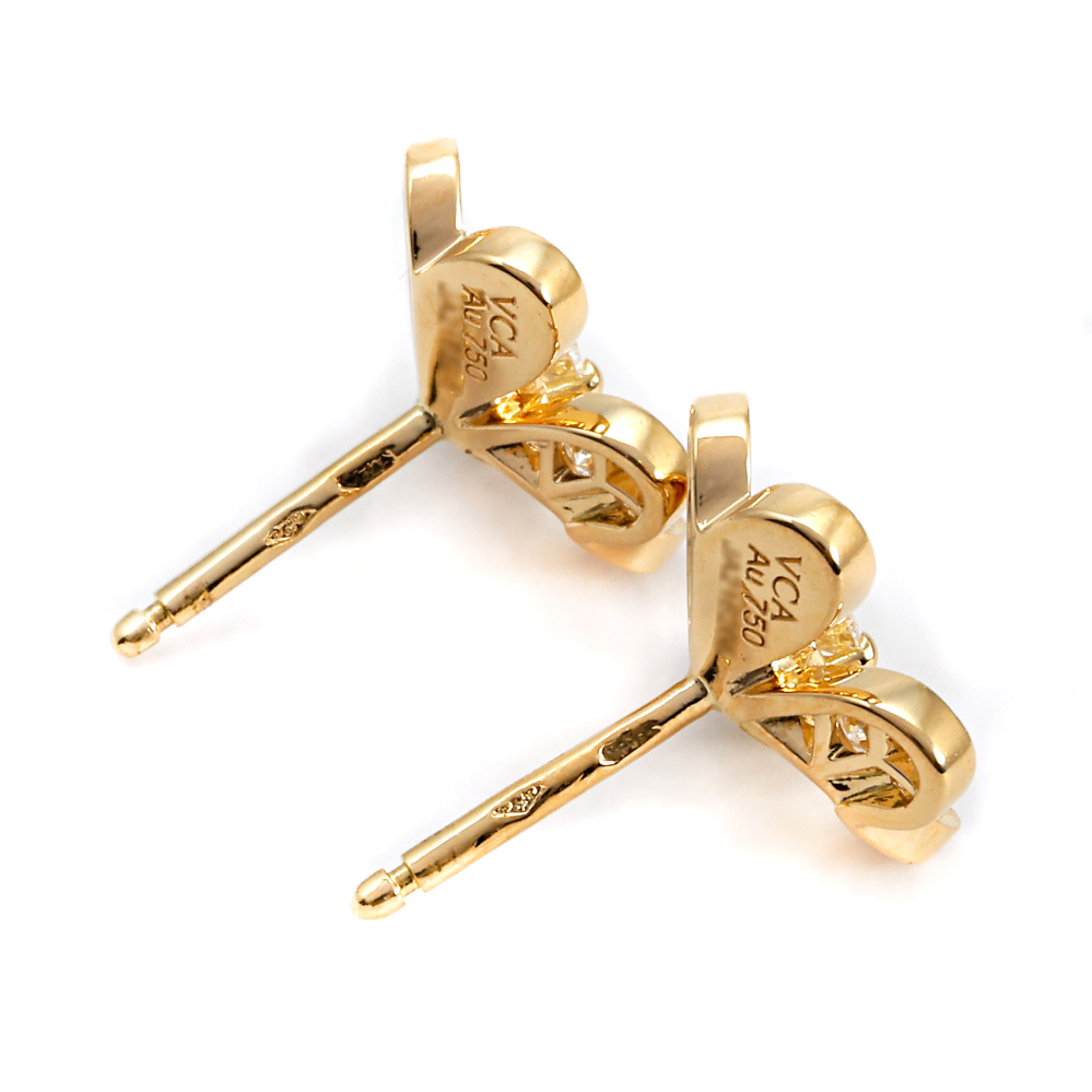 Van Cleef & Arpels Frivole Earrings 18K Yellow Gold Diamond VCARP24200