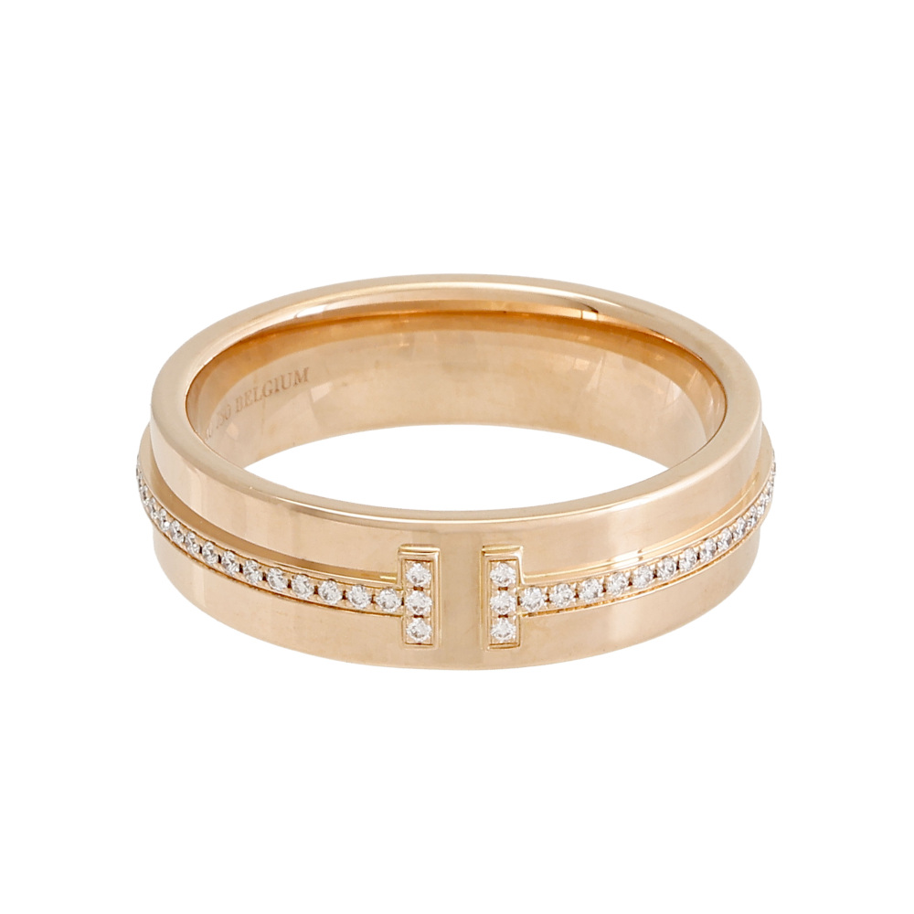 Tiffany & Co. Tiffany T Narrow Ring 18K Rose Gold Diamond 60151038