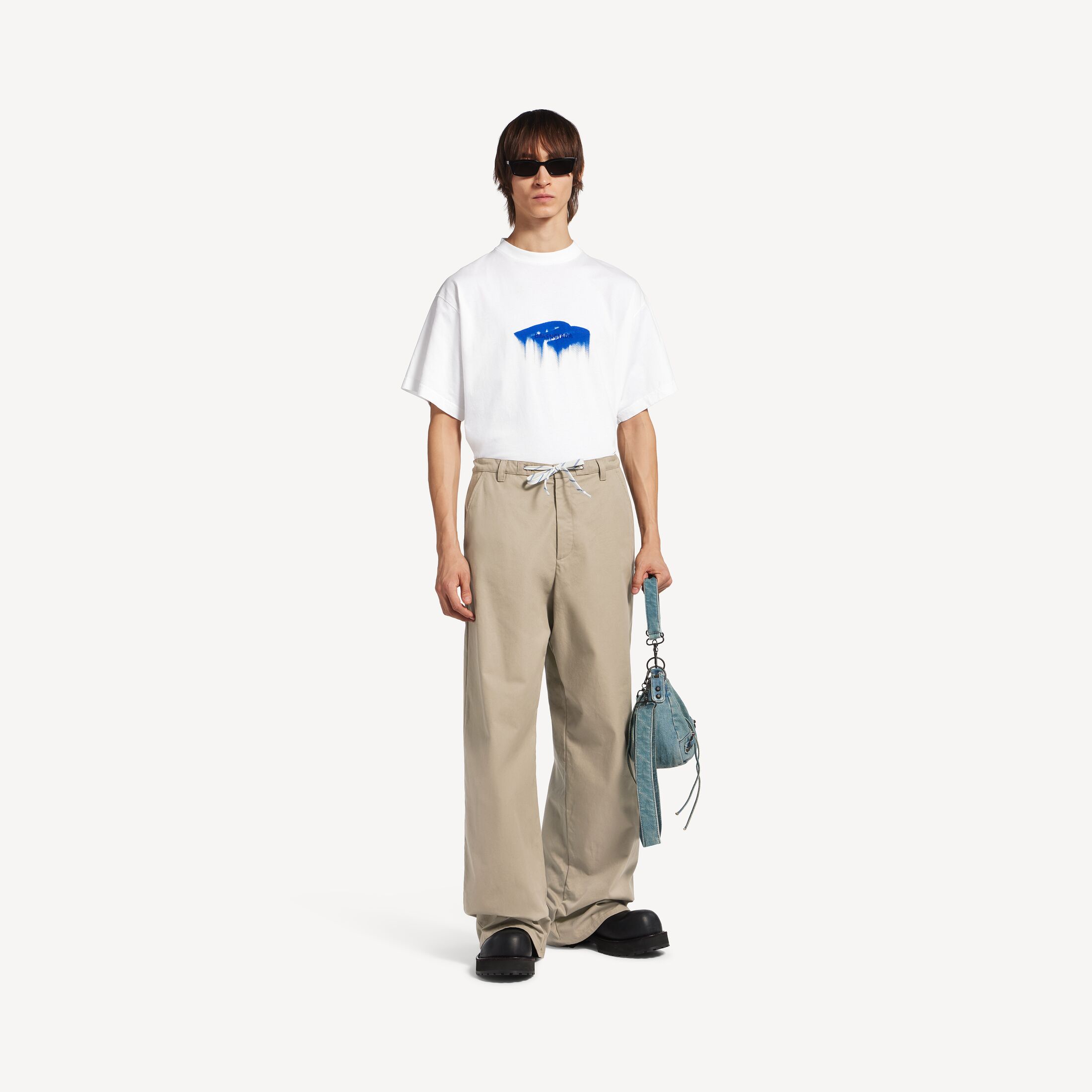 BALENCIAGA Wet Brush Oversized T-Shirt in white dry jersey