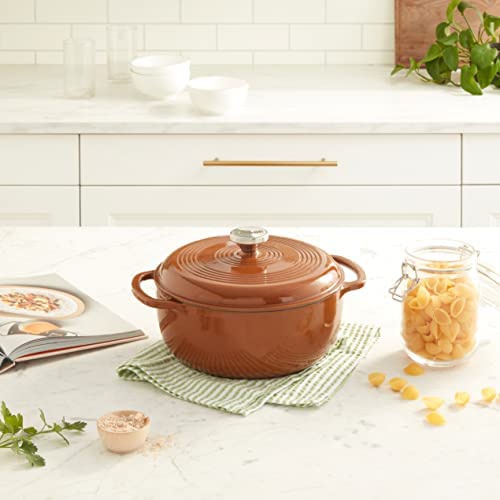 Lodge EC6D43 Enameled Cast Iron Dutch Oven, 6-Quart, Island Spice Red