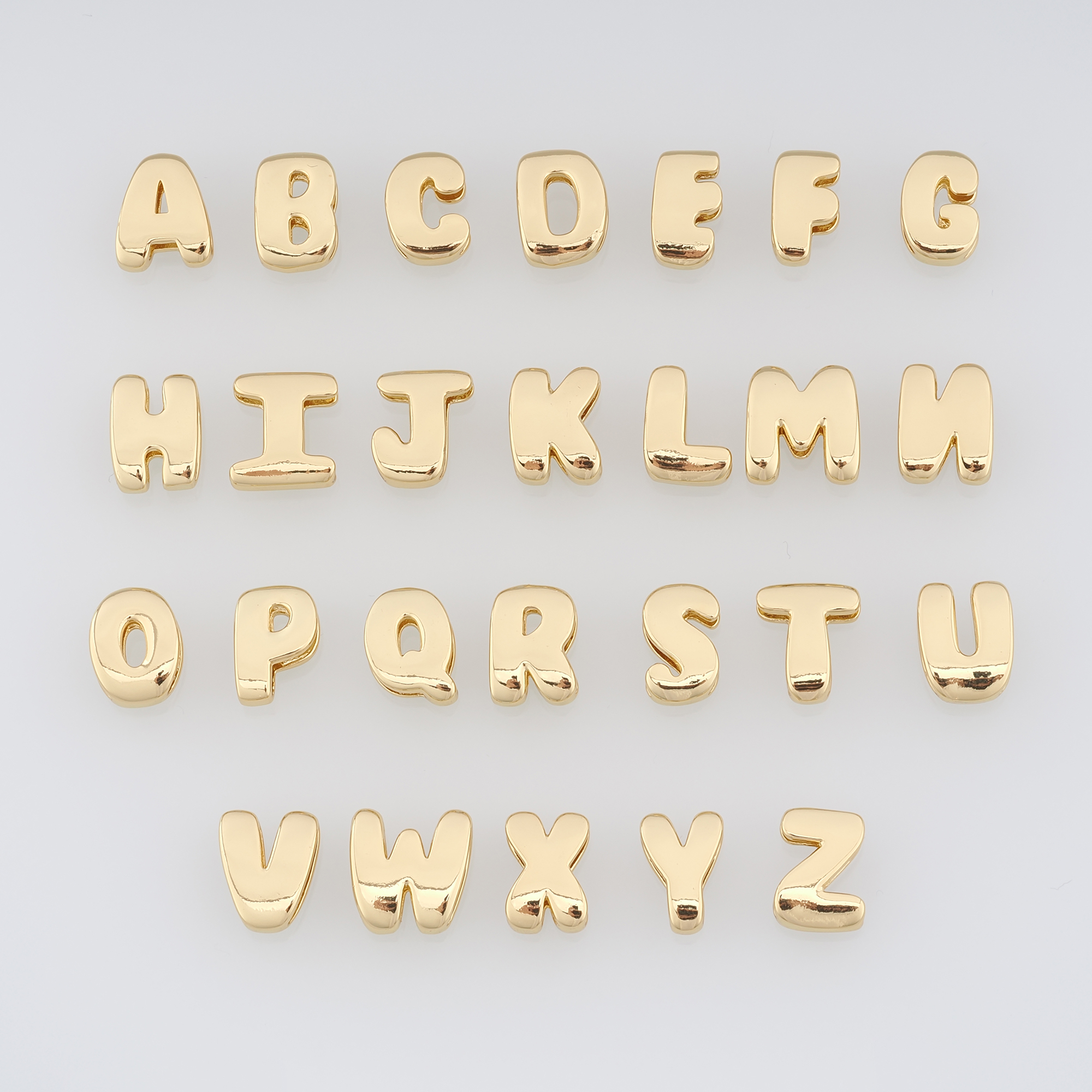 18K Gold Filled Initial Spacer Beads,Letter Spacer Beads,DIY Jewelry Making Supply