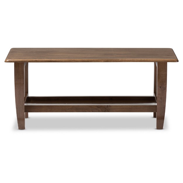 Pierce Mid Century Modern Finished Coffee Table Walnut Brown Baxton Studio