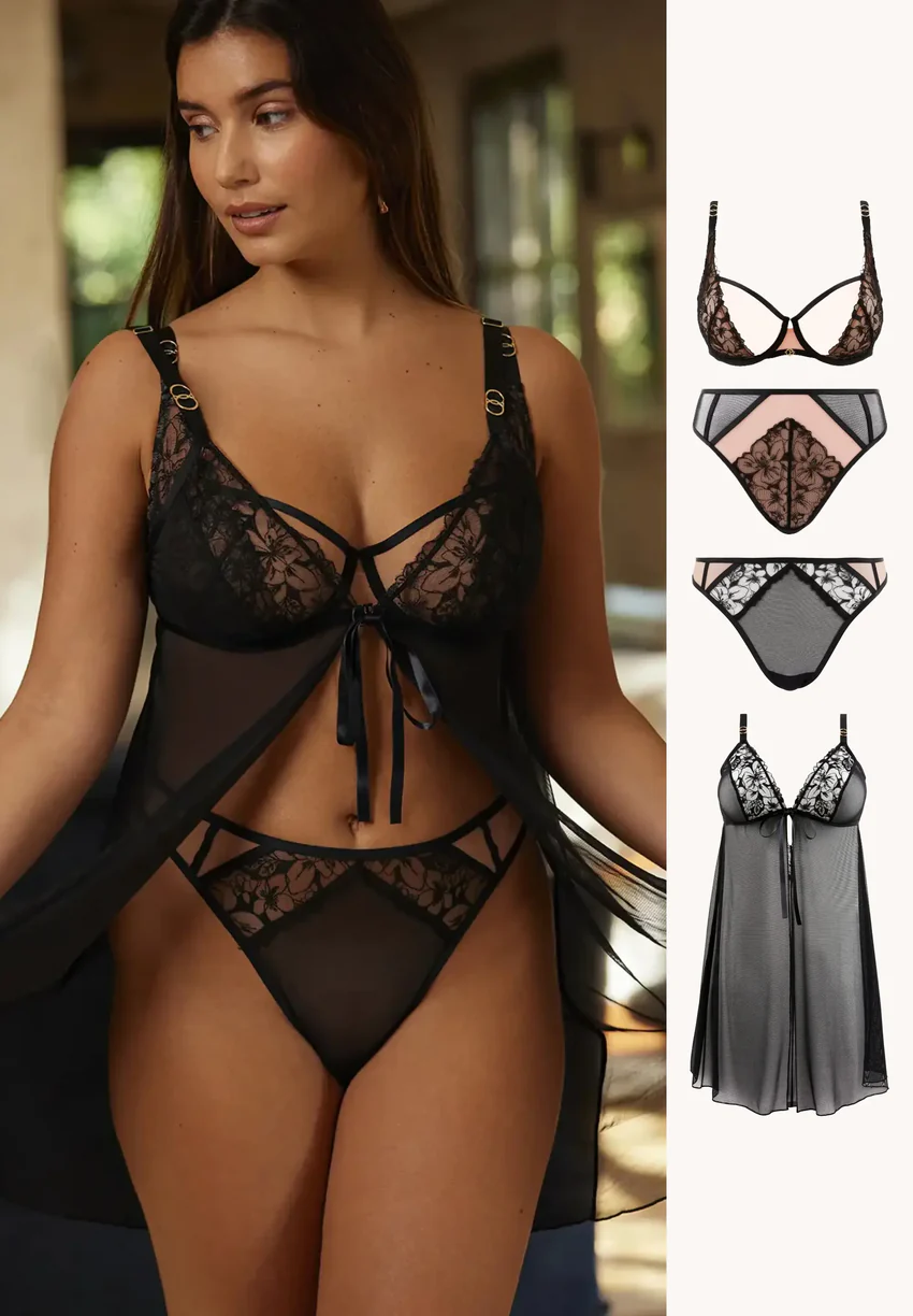 Ensemble Deva avec 2 bas et babydoll