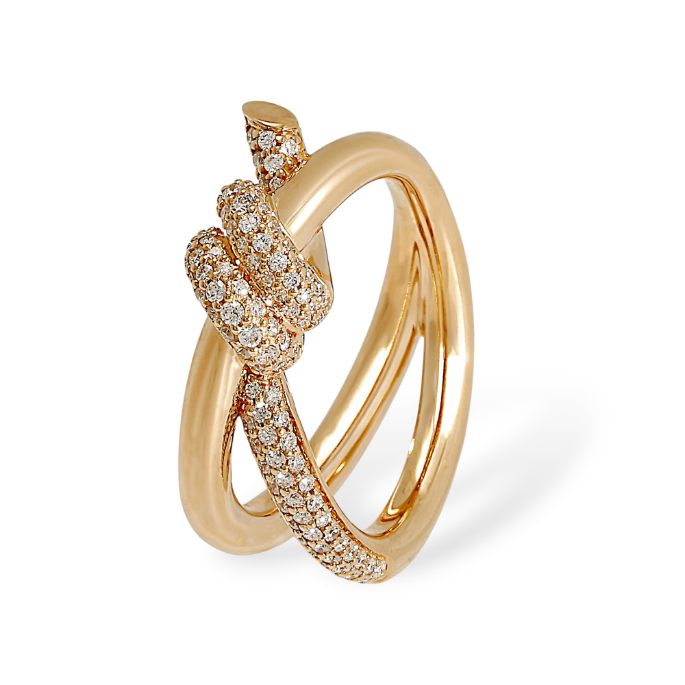 Tiffany & Co. Knot Ring 18K Rose Gold Diamond 69526195