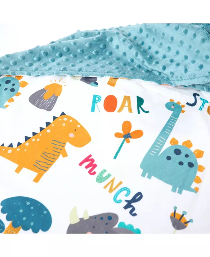 Honey Lemonade Premium Baby and Toddler Minky Blanket - Dinoland Blue