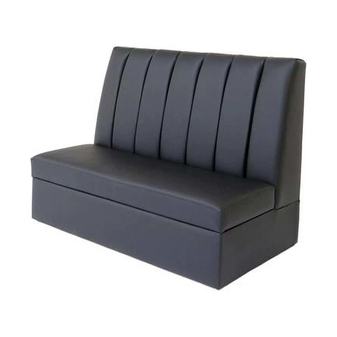HomeRoots 530611 48 in. Faux Leather Armless Love Seat, Black