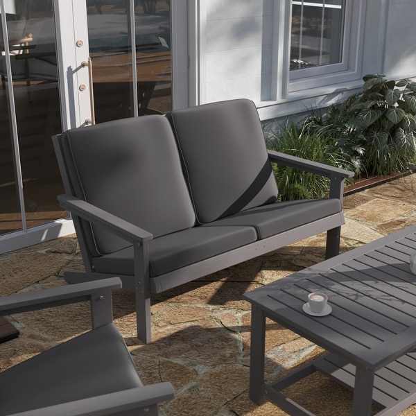 AllWeather Poly Resin Adirondack Loveseat and Cushions