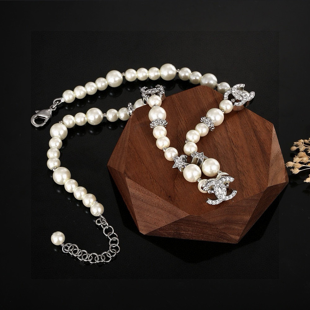 Chanel Pearl Necklace and Clavicle Chain - cnluxepick