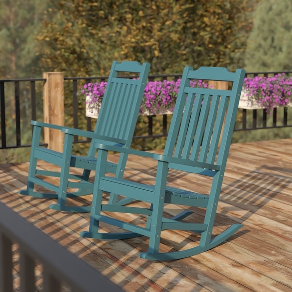 2 Pack AllWeather Faux Wood Rocking Chair