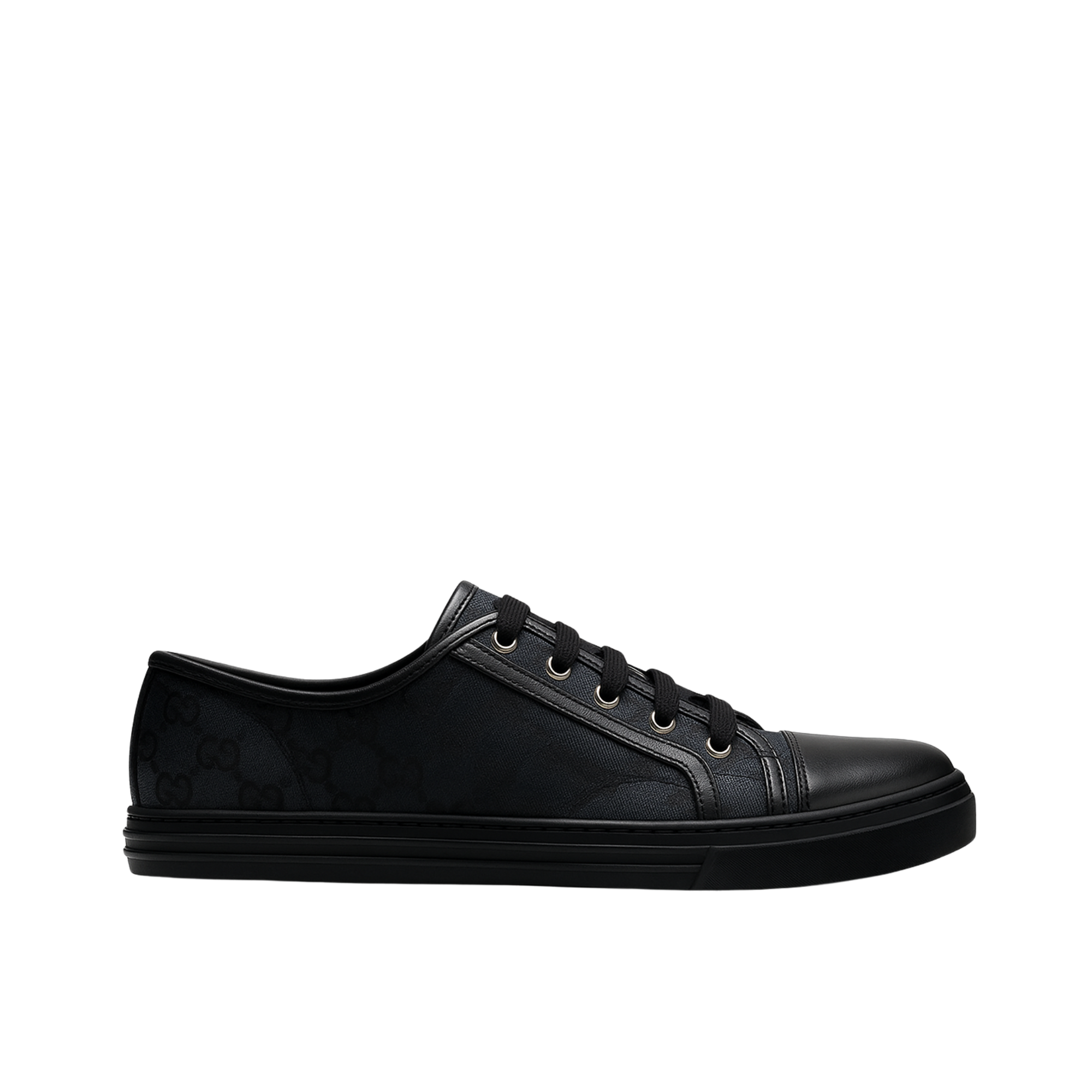 Gucci Women’S Leather Top Sneaker Black