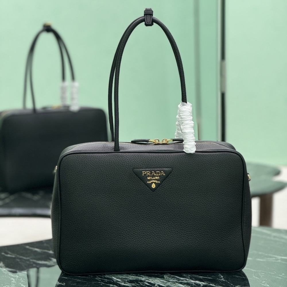 Prada Large Top Handle Bag Black 35Cm