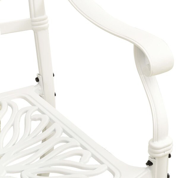 vidaXL Patio Chairs 2 pcs Cast Aluminum White