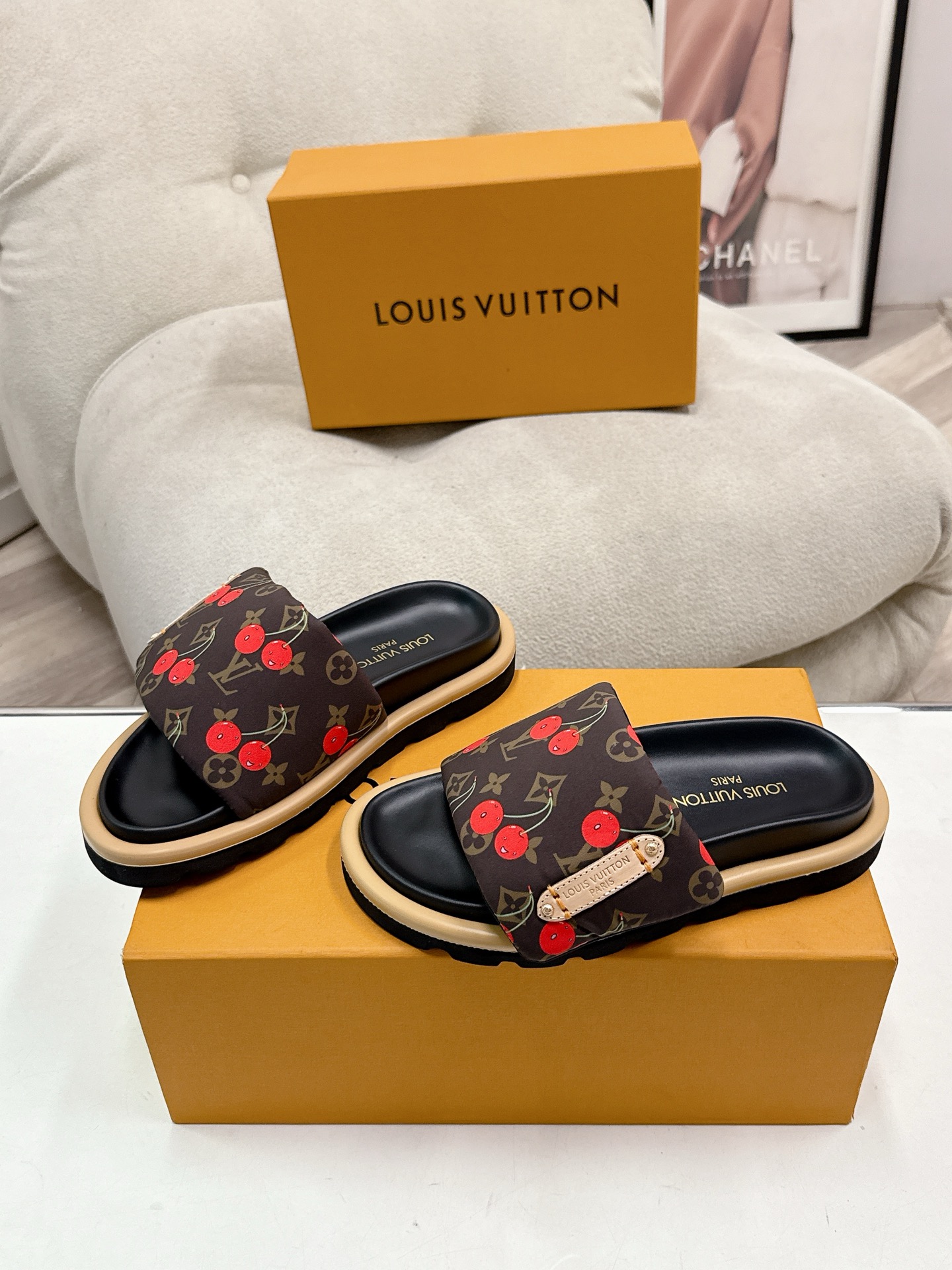 LV Couple's Denim Slippers - cnluxepick