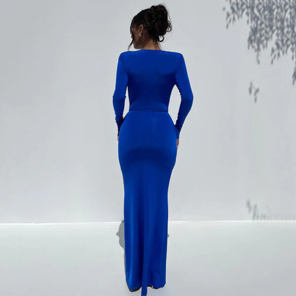 Plunging Neckline Maxi Dress | Elegant Evening GownClistos