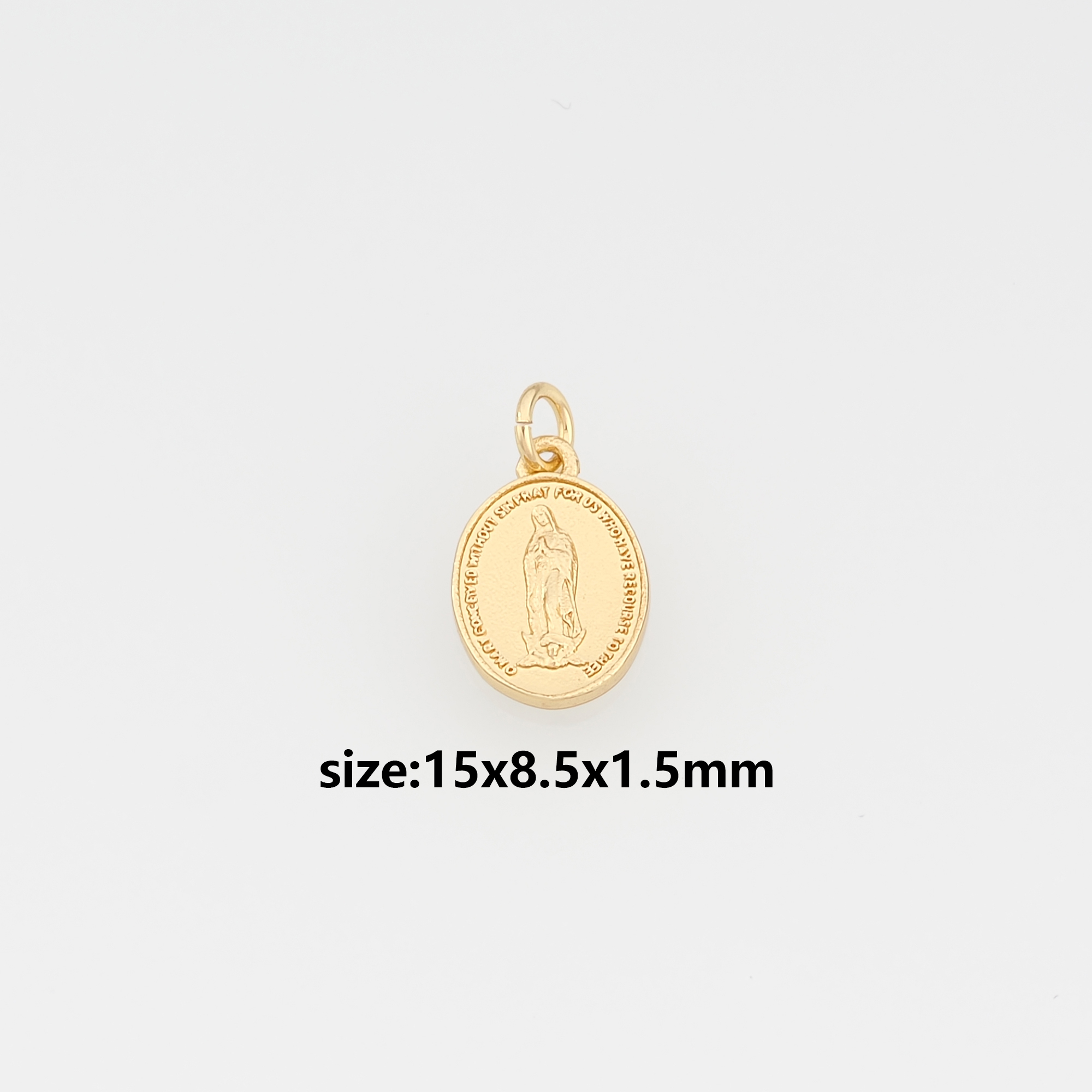 18K Gold Filled Virgin Mary Pendant,Dainty Religious Charm Earrings Necklace for DIY Jewelry Making Supply