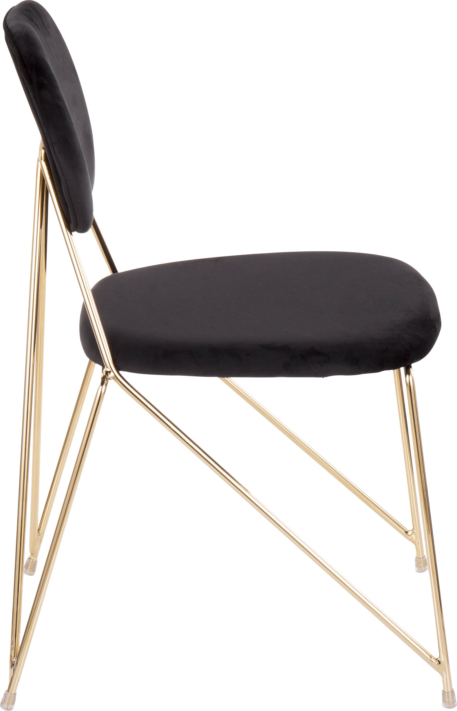 LumiSource Gwen Chair - Set of 2 - Gold Metal, Black Velvet