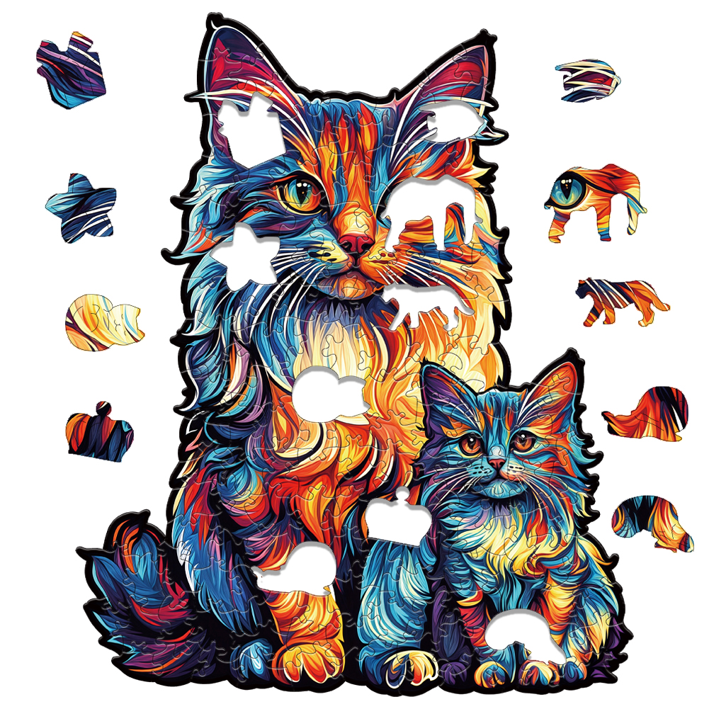 Animal Wooden Puzzle-Lovely Cat