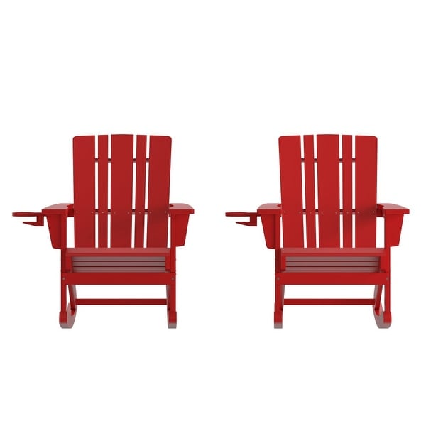 AllWeather Rocking Adirondack Chair with Swiveling Cupholder