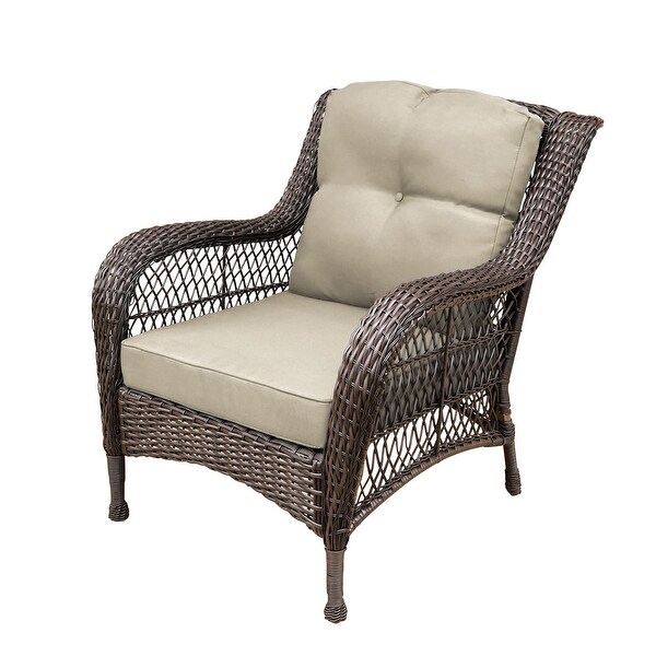 6piece Resin Wicker Patio Furniture Conversation Set with High Back