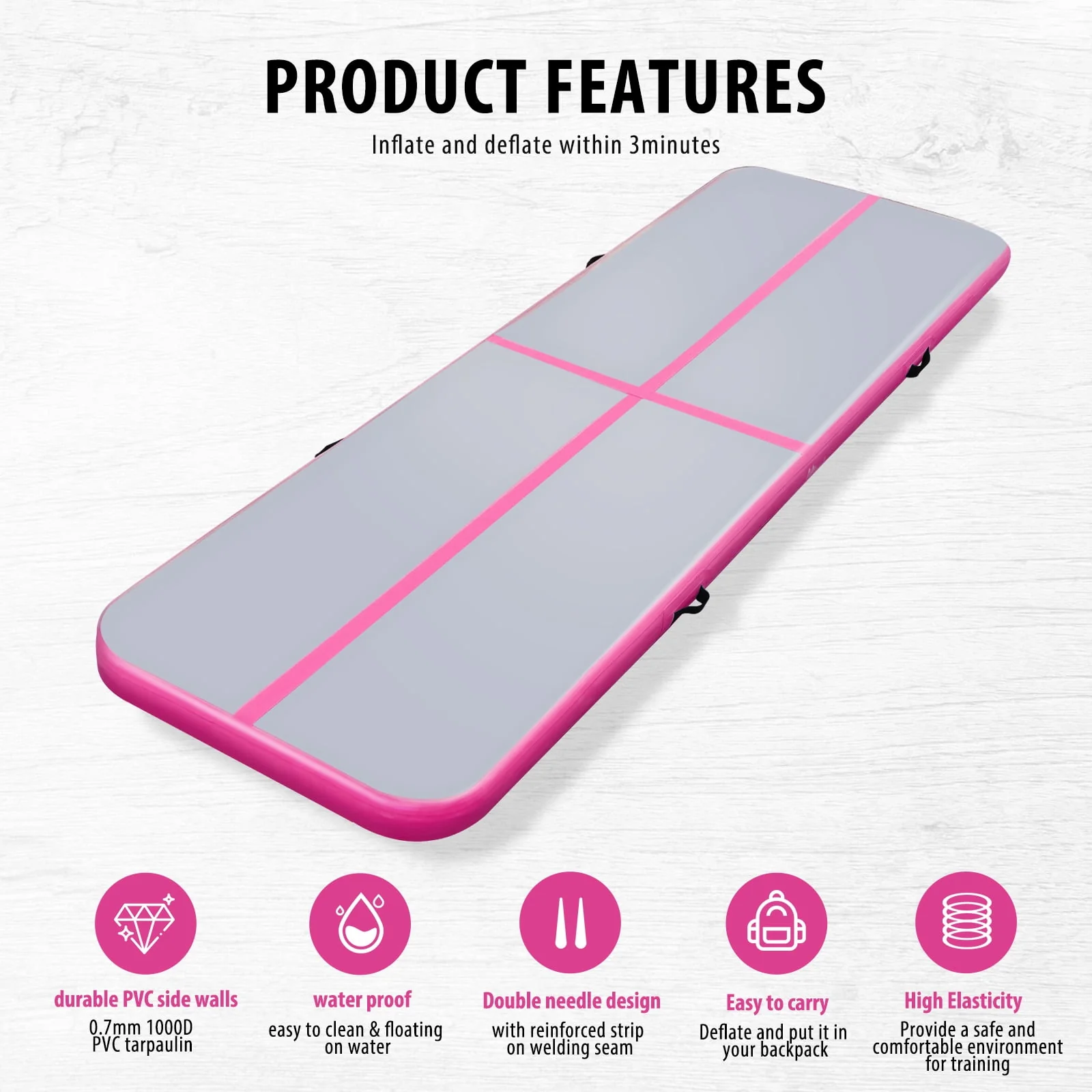 Air mat Tumbling Track 10ft 13ft 16ft 20ft Gymnastics Mat Thickness 4 inches for Home Use/Gym/Yoga/Training/Cheerleading/Outdoor/Beach/Park/Water/Kid with Electric Air Pump Carry Bag  sgtnighsdesigns