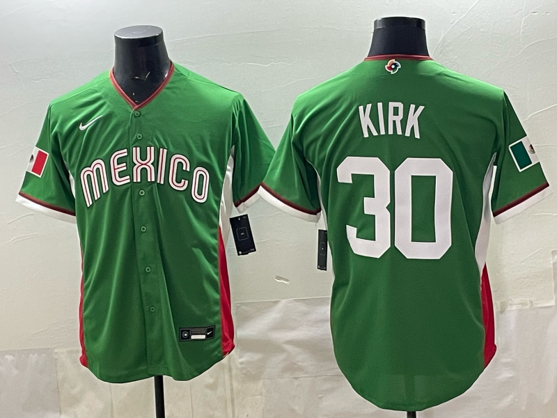 Men's Mexico Baseball Alejandro Kirk #30 Green 2026 World Baseball Classic Stadium Jersey
