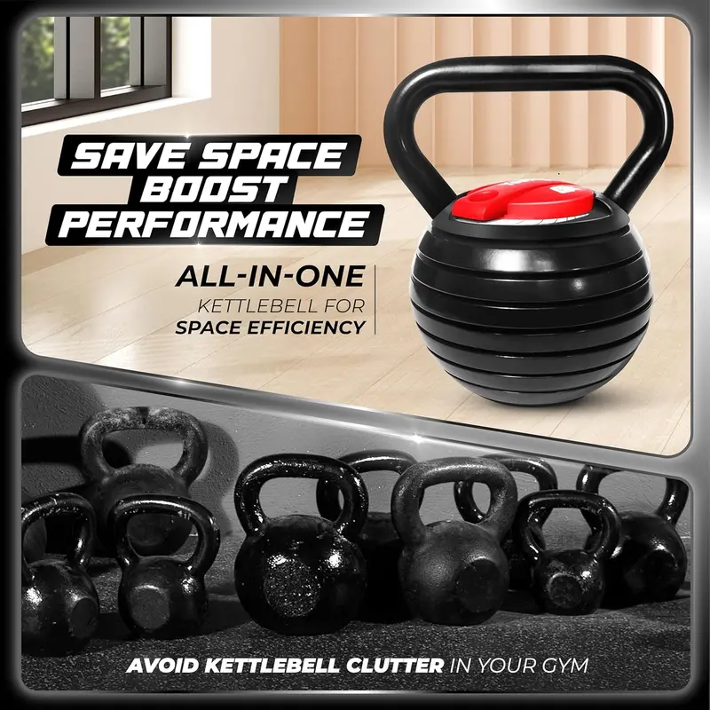 Yes4All Adjustable Kettlebell System – Convertible Kettle Grip Handle with Interchangeable Weight Plates