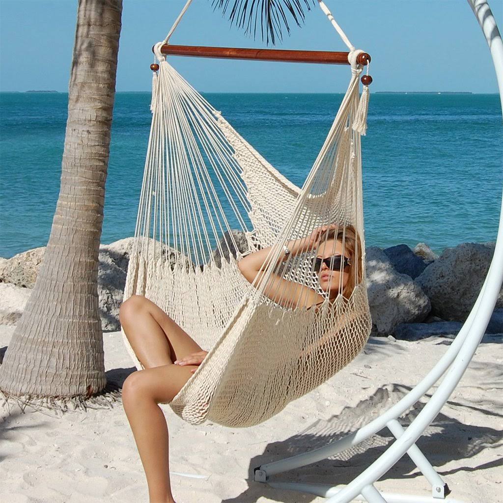 Large Caribbean Hammock Chair, Cream